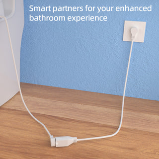 6FT Extension Cord Indoor, 1875W 15A Flat Plug Extension Cord with 3 Prong, Low Profile Power Cable, White