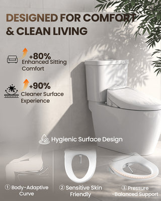 Bidet Toilet Seat Elongated, Remote Control, Instant Warm Water | Heated Seat,Oscillating & Turbo,Front & Rear Wash,Warm Air Dryer,Self-Cleaning Nozzle,Night Light, Eco & Child Mode