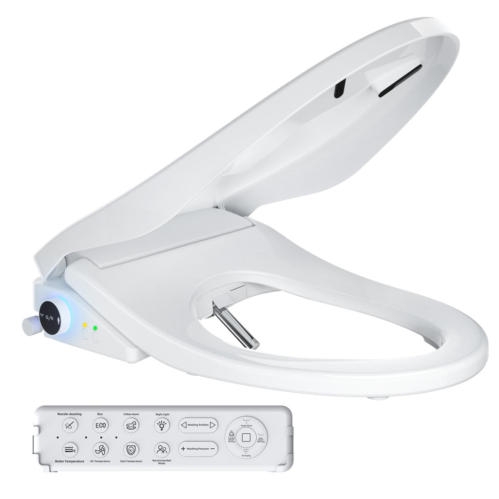 SmartWhale Electric Bidet Toilet Seat with Remote Control, Elongated H