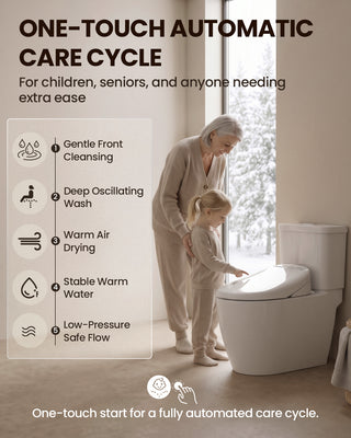 Bidet Toilet Seat Elongated, Remote Control, Instant Warm Water | Heated Seat,Oscillating & Turbo,Front & Rear Wash,Warm Air Dryer,Self-Cleaning Nozzle,Night Light, Eco & Child Mode