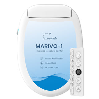 Bidet Toilet Seat Elongated, Remote Control, Instant Warm Water | Heated Seat,Oscillating & Turbo,Front & Rear Wash,Warm Air Dryer,Self-Cleaning Nozzle,Night Light, Eco & Child Mode
