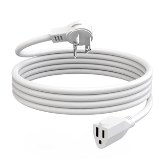 6FT Extension Cord Indoor, 1875W 15A Flat Plug Extension Cord with 3 Prong, Low Profile Power Cable, White